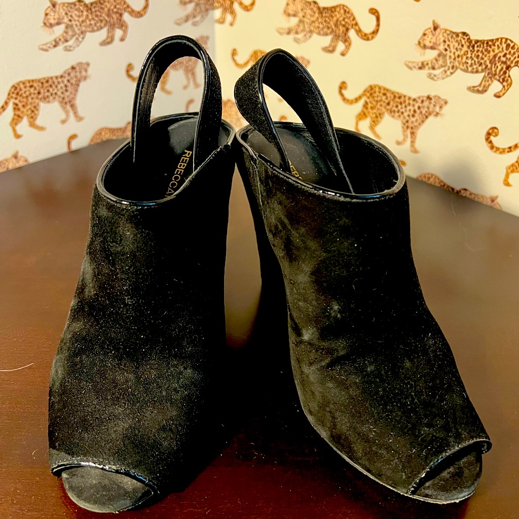 Rebecca Minkoff Black Suede Wedge. Size 7